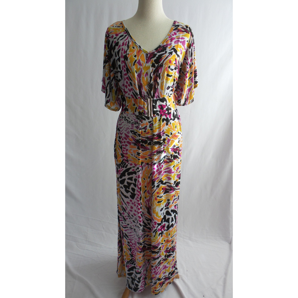 Marisa Print Dress with Belt Medium M